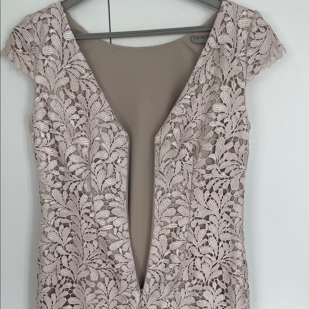 Eliza J Embroidered Powder Pink Lace Overlay Cocktail Dress - Size 4 - Picture 11 of 16